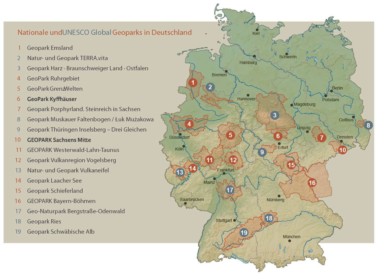 Karte Geoparks in Deutschland