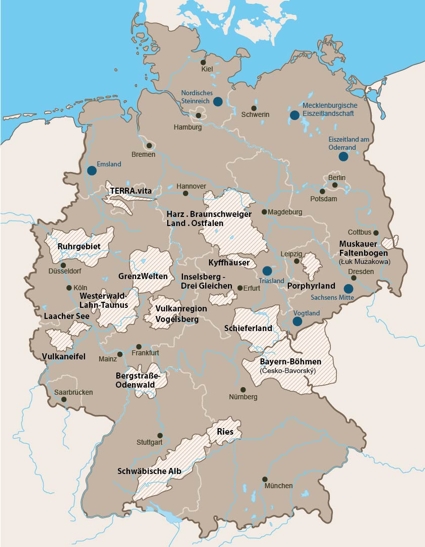 Karte Geoparks in Deutschland